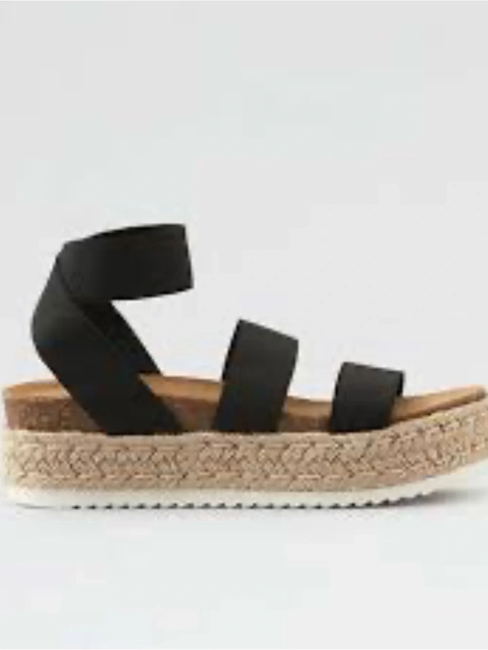 Steve Madden Black Espadrille Platform Sandal